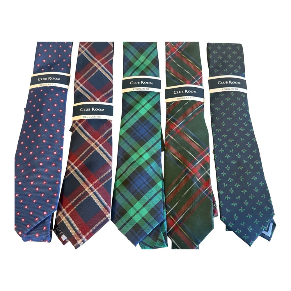 Club Room  lot of 5 mens designer neck tie business office classic/multicolor nw